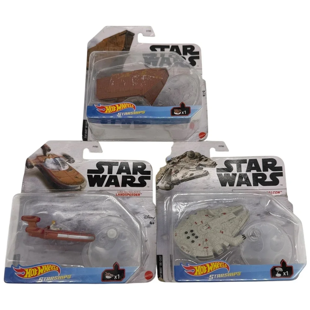 Hot Wheels Star Wars Starships Landspeeder‎ Sandcrawler Millennium Falcon Lot